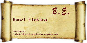 Boszi Elektra névjegykártya
